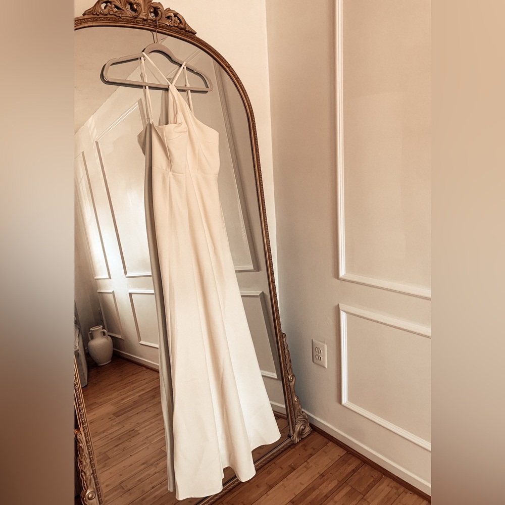Simple strappy white gown